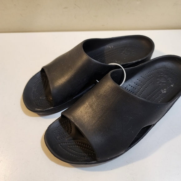 DAWGS Women's Black Rubber Slides Sandals size 9 - Picture 10 of 13
